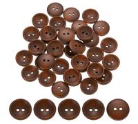 sourcing map 100Pcs Wooden Buttons, 18mm(0.71 Inch) 2 Hole Round Wood Sewing Button Craft for Sewing DIY Crafts Clothing, Brown
