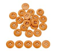 sourcing map 100Pcs Wooden Buttons, 18mm(3/4") 4 Hole Round Wood Sewing Button Craft for Sewing DIY Craft Clothing, Light Brown