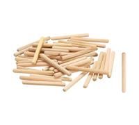 sourcing map 100Pcs Wooden Dowel Pins, M5 x 50mm Straight Dowel Rods Wood Fluted Dowels Rods for Crafts Furniture DIY Hardwood