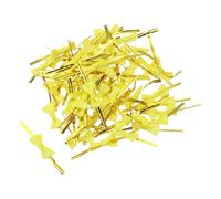 Sourcing Map 100Pcs Yellow Metallic Plastic & Galvanized Iron Wire Twist Ties, 3.1" Bread Ties, Lock Style, 0.16" Max Diameter, Arts & Crafts, Gift Bags