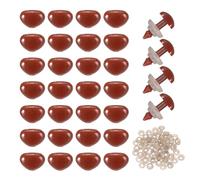 sourcing map 100set 14mm Large Plastic Triangle Safety Noses Brown with Washer for Crochet Stuffed Animal Doll Craft Puppet Plush Toy Bear