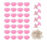 sourcing map 100set 14mm Large Plastic Triangle Safety Noses Pink with Washer for Crochet Stuffed Animal Doll Craft Puppet Plush Toy Bear