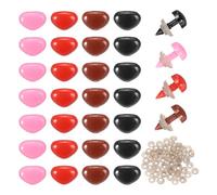 sourcing map 100set 15mm Large Plastic Triangle Safety Noses Brown/Black/Pink/Red with Washer for Crochet Stuffed Animal Doll Craft Puppet Plush Toy Bear