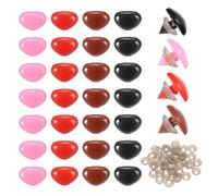 sourcing map 100set 20mm Large Plastic Triangle Safety Noses Brown/Black/Pink/Red with Washer for Crochet Stuffed Animal Doll Craft Puppet Plush Toy Bear
