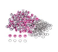 sourcing map 100set Grommets Kit Metal Eyelets 3mm 1/8" Hole Tiny Grommet for Shoes Clothes Belt Bag DIY Project, Fuchsia