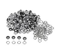 sourcing map 100set Grommets Kit Metal Eyelets 4.5mm 3/16" Hole Tiny Grommet for Shoes Clothes Belt Bag DIY Project, Matte Black