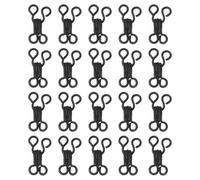 sourcing map 100set Sewing Hooks and Eyes Closure 32mm Hook and Eye Clasps Fastener for Clothing Bra Trousers Skirt DIY Craft, Black