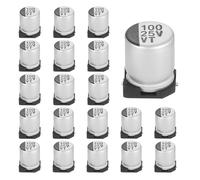 sourcing map 100uF 25V Aluminum Electrolytic Capacitors, Low Impedance Surface Mount Device Electrolytic Capacitor for TV Computer Circuit Board DIY Electronic Projects, 6.3x7.7mm, 20pcs