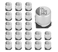 sourcing map 100uF 35V Aluminum Electrolytic Capacitors, Low Impedance Surface Mount Device Electrolytic Capacitor for TV Computer Circuit Board DIY Electronic Projects, 6.3x7.7mm, 20pcs