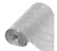 sourcing map 101250 Pcs Bling Crystal Rhinestone Sheet Self-Adhesive Rhinestone Diamond Gems Sticker 98.4 x 7.9 Inch DIY Car Decoration Sticker for DIY Car Phone Clothing Craft White