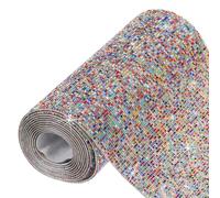 sourcing map 101250 Pcs Bling Crystal Rhinestone Sheet Self-Adhesive Rhinestone Diamond Gems Sticker 98.4 x 7.9 Inch DIY Car Decoration Sticker for DIY Car Phone Clothing Craft Multicolored