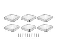 sourcing map 101mm /4inch Fence Post Caps, 6Pcs Aluminium Pyramid Post Cap Cover Pressure with Screws for Wood/Metal Fence Posts, Mailbox Pyramid Cover, Outdoor, Garden, Decks, Silver
