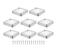 sourcing map 101mm /4inch Fence Post Caps, 8Pcs Aluminium Pyramid Post Cap Cover Pressure with Screws for Wood/Metal Fence Posts, Mailbox Pyramid Cover, Outdoor, Garden, Decks, Silver