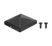 sourcing map 102 x 102mm Pyramid Post Cap, 1Pcs Galvanized Steel Fence Post Cover with Screws for Wood/Metal Fence Posts, Mailbox Pyramid Cover, Outdoor, Garden, Decks, Black