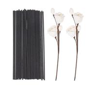 sourcing map 102Pcs Reed Diffuser Sticks Set, Fiber Fragrance Flower Reed Diffuser Replacement Refill Sticks Flower Decor with Plastic Bottle for Home, Hotel, Office (Black)