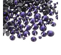 sourcing map 1036 Pcs Hotfix Rhinestones Flatback Crystal Glass Gems with Clear Bag Nail Art Kit for Crafts Clothes DIY Decoration 5 Sizes (SS6-SS30 Set,Purple)