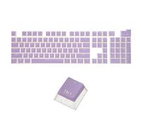 sourcing map 104 Keys Pudding Keycaps Set OEM Profile 60 Percent ABS for 61/87/104 Mechanical Keyboard Layout, Lavender Purple & Translucent Double Shot