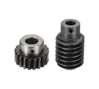 sourcing map 1045 Steel Worm Gear Set 20T 1.25 Module 1:20 Reduction Rate, Right Rotation Drive Gear Box Wheel Reduce Transmission Part (Gear-10mm Bore 28 mm OD, Rod 8mm Bore)