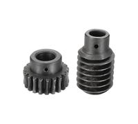 sourcing map 1045 Steel Worm Gear Set 20T 1.25 Module 1:20 Reduction Rate, Right Rotation Drive Gear Box Wheel Reduce Transmission Part (Gear-12mm Bore 28 mm OD, Rod 10mm Bore)