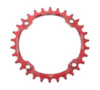 sourcing map 104BCD Bike Chainring 30T 7/8/9/10/11 Speed 125mm Diameter Round Aluminum Narrow Wide Tooth Bike Chainwheel for MTB Road Bike, Red