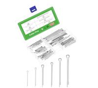 sourcing map 105Pcs 6 Sizes 304 Stainless Steel Cotter Pin Split Pin Assortment Kit, Split Cotter Fastener Clips for Household Appliances, Sports Equipment, Car Mechanics Repair (Silver)