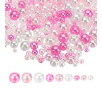 sourcing map 1064PCS Pearl Beads for Jewelry Making, 4/5/6/8/10mm Small Round Pearl Beads with Holes for Craft Bracelet Necklaces Vase Filler, Pink Colors