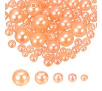 sourcing map 1064PCS Pearl Beads for Jewelry Making, 4/5/6/8/10mm Small Round Pearl Beads with Holes for Craft Bracelet Necklaces Vase Filler, Orange