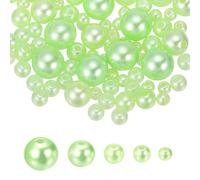 sourcing map 1064PCS Pearl Beads for Jewelry Making, 4/5/6/8/10mm Small Round Pearl Beads with Holes for Craft Bracelet Necklaces Vase Filler, Light Green