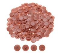 Sourcing Map 108Pcs 17mm Plastic Self-lock Nut Screw Cap Covers, Red Brown