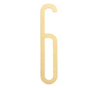 sourcing map 10cm Height Solid Brass House Numbers for Outside, Nordic Self Adhesive Mailbox Numbers for Wall Decor, Door Apartment Office Hotel Room Street Address, Easy to Stick (Numeric 6)