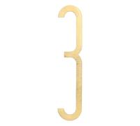 sourcing map 10cm Height Solid Brass House Numbers for Outside, Nordic Self Adhesive Mailbox Numbers for Wall Decor, Door Apartment Office Hotel Room Street Address, Easy to Stick (Numeric 3)