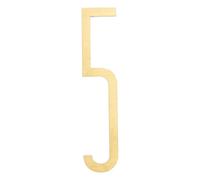 sourcing map 10cm Height Solid Brass House Numbers for Outside, Nordic Self Adhesive Mailbox Numbers for Wall Decor, Door Apartment Office Hotel Room Street Address, Easy to Stick (Numeric 5)