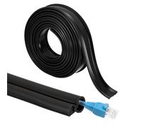 sourcing map 10ft Cable Management Sleeve, 1/4 Inch ID Flexible Cord Wires Hider Cover Insulation Snap-fit Protector for Substation, High-voltage Electrical Networks, Black