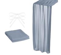 sourcing map 10Ft Chiffon Table Runner, 28 x 120 Inch Rustic Gauze Table Runner Sheer Wedding Table Runner for Wedding Bridal Party Table Decorations, Dusty Blue