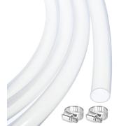 sourcing map 10ft Clear Silicone Rubber Tubing 12.7mm x 15.9mm Plastic Tube Flexible Air Hose for Brewing, Wine Making, Pump Siphon, 1/2" ID 5/8" OD, with 2pcs Clamps