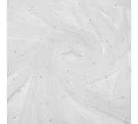 sourcing map 10ft Pearl Table Runner, 108x60inch Pearl Tulle Fabric Soft Lace Mesh Fabric Net Tulle for Bridal Shower Wedding Arch Veil Table Decorations, Arctic White