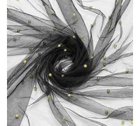 sourcing map 10ft White Pearl Table Runner, 108x60inch Pearl Tulle Fabric Soft Lace Mesh Fabric Net Tulle for Bridal Shower Wedding Arch Veil Table Decorations, Metallic Gold Gunmetal