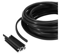 sourcing map 10m / 32.8ft Aluminum Extrusion T Slot Cover Flat Seal, Protection Dust Strip Bracket Insert for 6mm Slot 2020 Series Aluminum Profile 3D Printer Accessories, Pack of 1(Black)