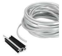 sourcing map 10m / 32.8ft Aluminum Extrusion T Slot Cover Flat Seal, Protection Dust Strip Bracket Insert for 6mm Slot 2020 Series Aluminum Profile 3D Printer Accessories, Pack of 1(Silver)