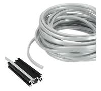 sourcing map 10m / 32.8ft Aluminum Extrusion T Slot Cover Flat Seal, Protection Dust Strip Bracket Insert for 8mm Slot 3030, 4040 Series Aluminum Profile 3D Printer, 1 Pack(Silver)