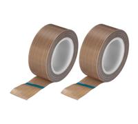 sourcing map 10m/33 Feet,25mm/1 Inch PTFE Tape,PTFE Fabric Tape,Adhesive PTFE Film Tape for Vacuum Sealer Machine,Hand Sealers High Temperature,Brown,Pack of 2