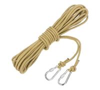 sourcing map 10m Hollow Braided Polypropylene Anchor Rope with Hook, 6mm Nylon Floating Line for Marine Pool Life Boat Anchor Rope, Khaki