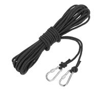 sourcing map 10m Hollow Braided Polypropylene Anchor Rope with Hook, 6mm Nylon Floating Line for Marine Pool Life Boat Anchor Rope, Black