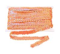 sourcing map 10m x 2cm Elastic Sequins Trim Flat Stretchy Sequin Strip Paillette Fabric Ribbon Band for DIY Crafts Sewing Dress Orange