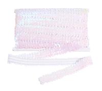 sourcing map 10m x 3cm Elastic Sequins Trim Flat Stretchy Sequin Strip Paillette Fabric Ribbon Band for DIY Crafts Sewing Dress Iridescent White