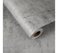 sourcing map 10m x 40cm Concrete Wallpaper, Industrial Concrete Cement Contact Paper Vinyl Stained Matte Crackle Textured Adhesive Wallpaper for Kitchen Countertop Cabinet Bathroom, Medium Grey