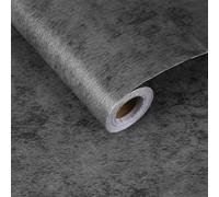 sourcing map 10m x 40cm Concrete Wallpaper, Industrial Concrete Cement Contact Paper Vinyl Stained Matte Spot Textured Adhesive Wallpaper for Kitchen Countertop Cabinet Bathroom, Dark Grey