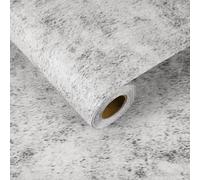 sourcing map 10m x 40cm Concrete Wallpaper, Industrial Concrete Cement Contact Paper Vinyl Stained Matte Spot Textured Adhesive Wallpaper for Kitchen Countertop Cabinet Bathroom, Grey White
