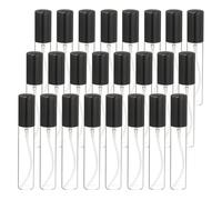 sourcing map 10ml Glass Mini Perfume Bottles, 25Pcs Fine Mist Bottle Refillable Empty Mini Spray Bottles with Aluminized Nozzle for Perfume, Travel Liquid, Essential Oil(Clear/Black)