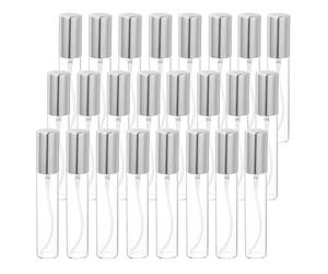 sourcing map 10ml Glass Mini Perfume Bottles, 25Pcs Fine Mist Bottle Refillable Empty Mini Spray Bottles with Aluminized Nozzle for Perfume, Travel Liquid, Essential Oil(Clear/Silver)